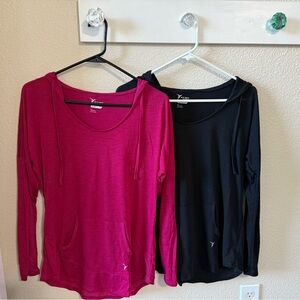 Women's Old Navy Active Burgundy and Black Hooded Tops